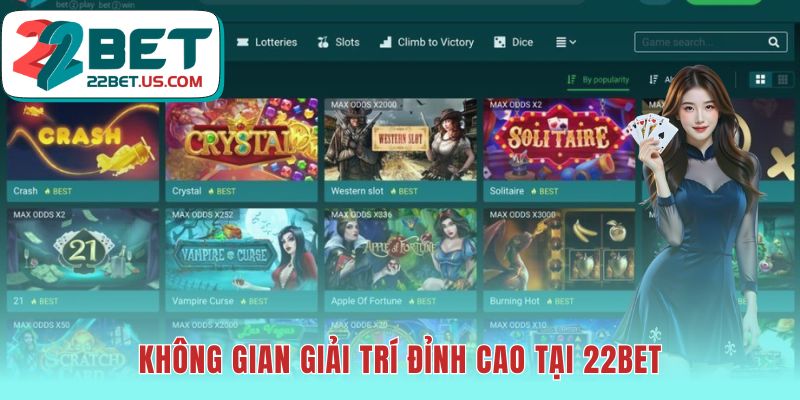 Không gian giải trí quy tụ thể thao casino và 22Games độc quyền